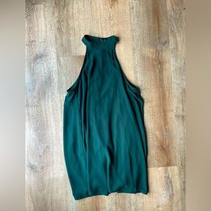 Lulus Dark Green High Neck Halter Swing Dress Women’s Size L cocktail party